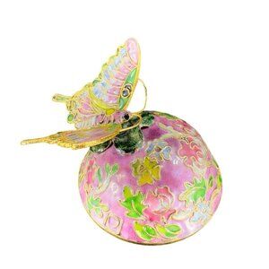 Sankyo Butterfly Cloisonne Enamel Fairy Fantasy Romance Metal Figure Multicolor